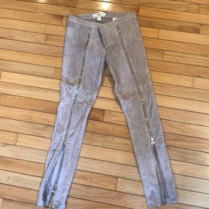 Suede Zip Jeans